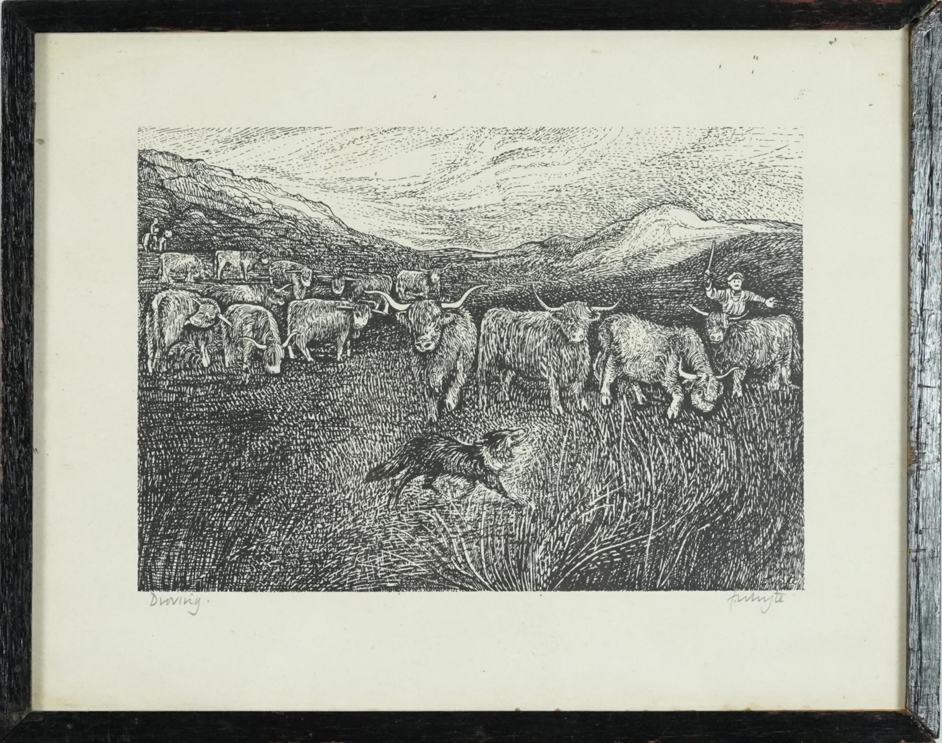 Edna Whyte - Highland Life, four pencil signed woodcuts, framed and glazed, each 30cm x 23cm - Bild 3 aus 20