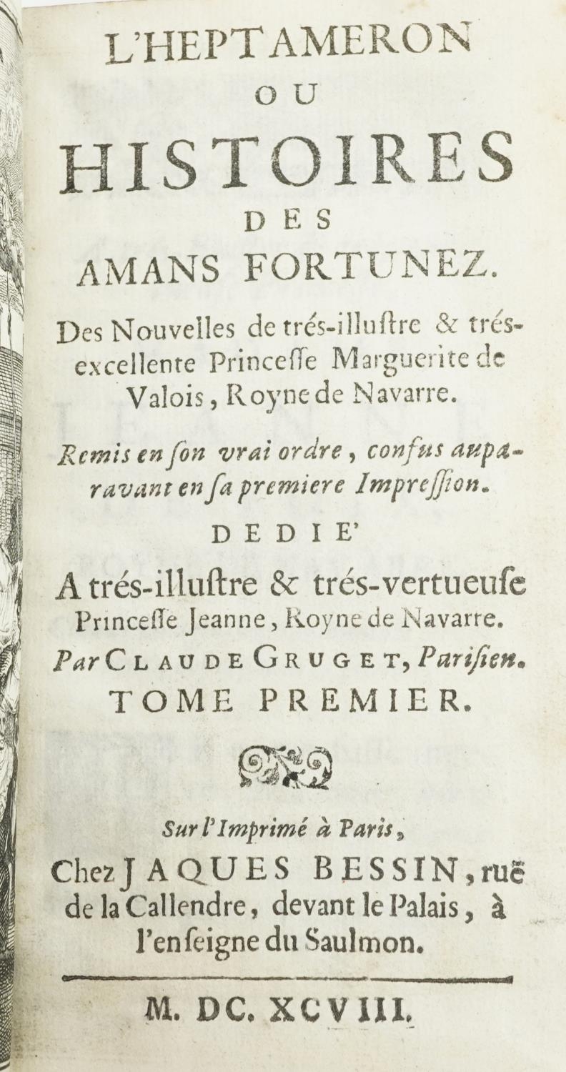 L'Heptameron ou Histoires des Amans Fortunez, 17th century vellum bound hardback book, Jaques - Image 2 of 4