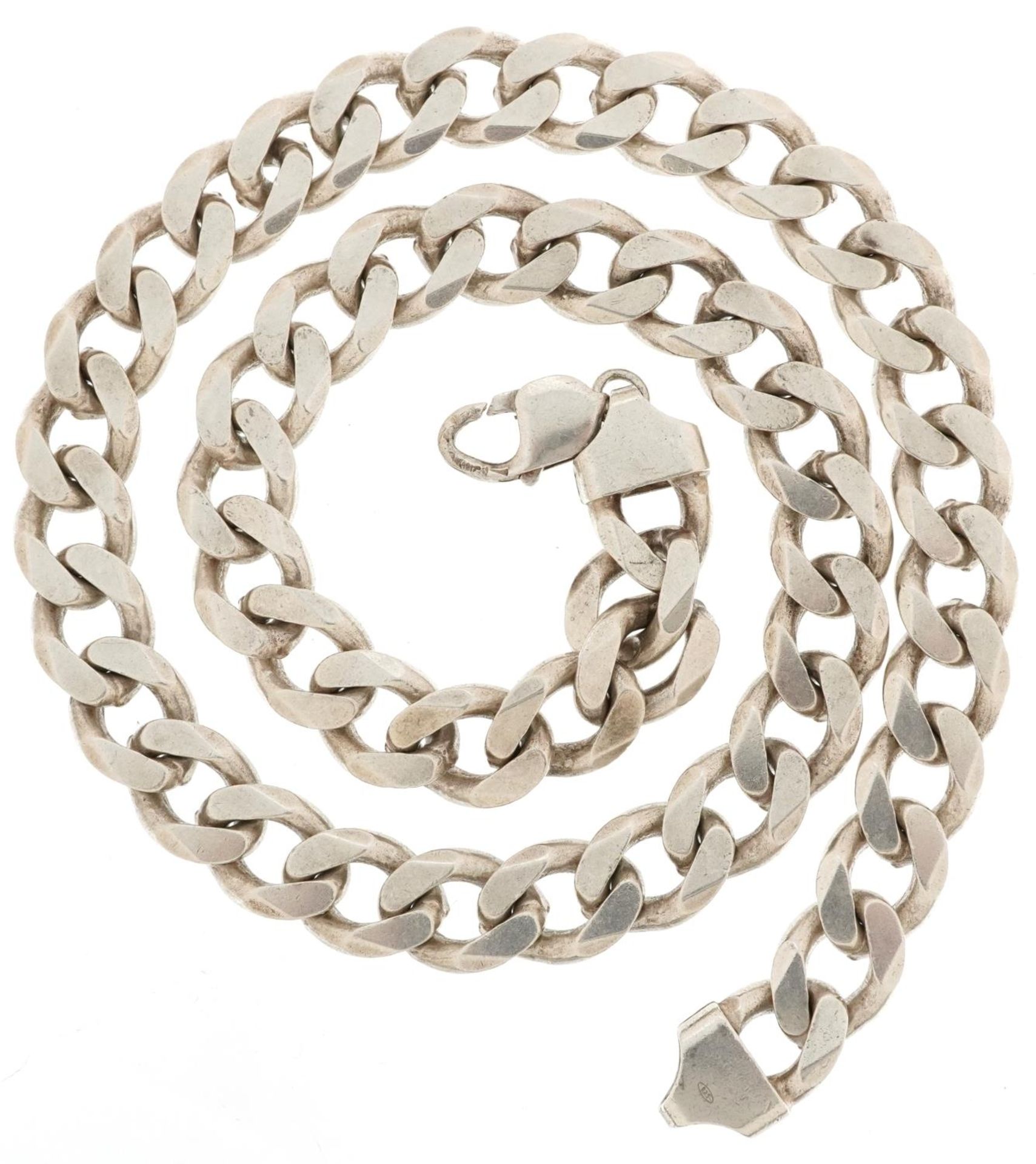 Gentlemen's heavy silver curb link necklace, 56cm in length, 162.5g - Bild 2 aus 3