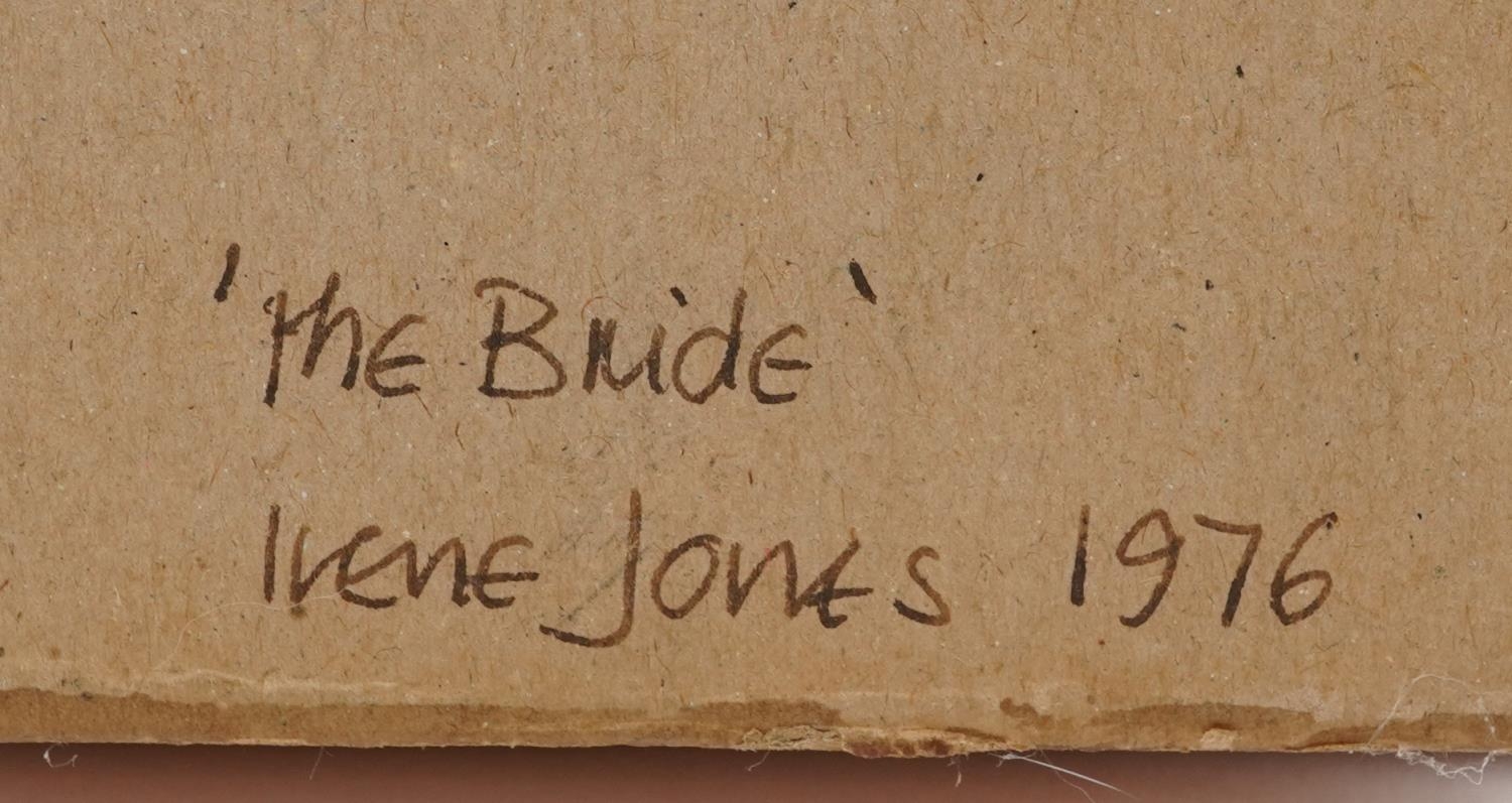 Irene Jones 1976 - The Bride, Cornish school glazed wall hanging diorama with hand painted stone, - Image 4 of 4