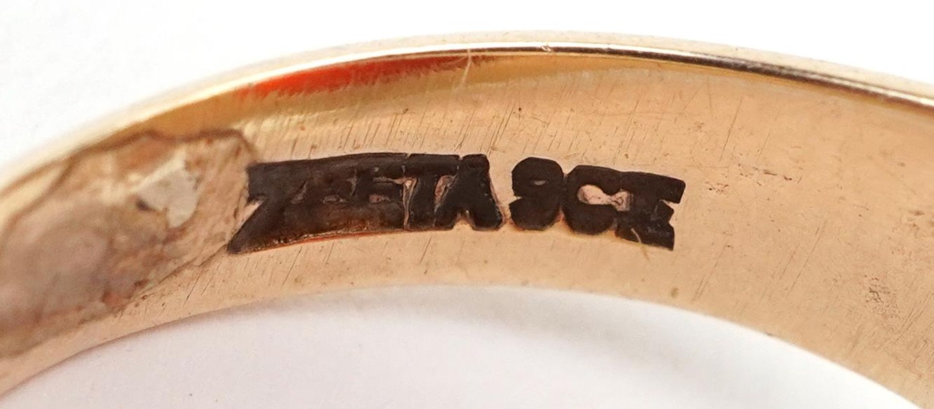 9ct gold carnelian signet ring, size Q, 7.7g - Bild 4 aus 4