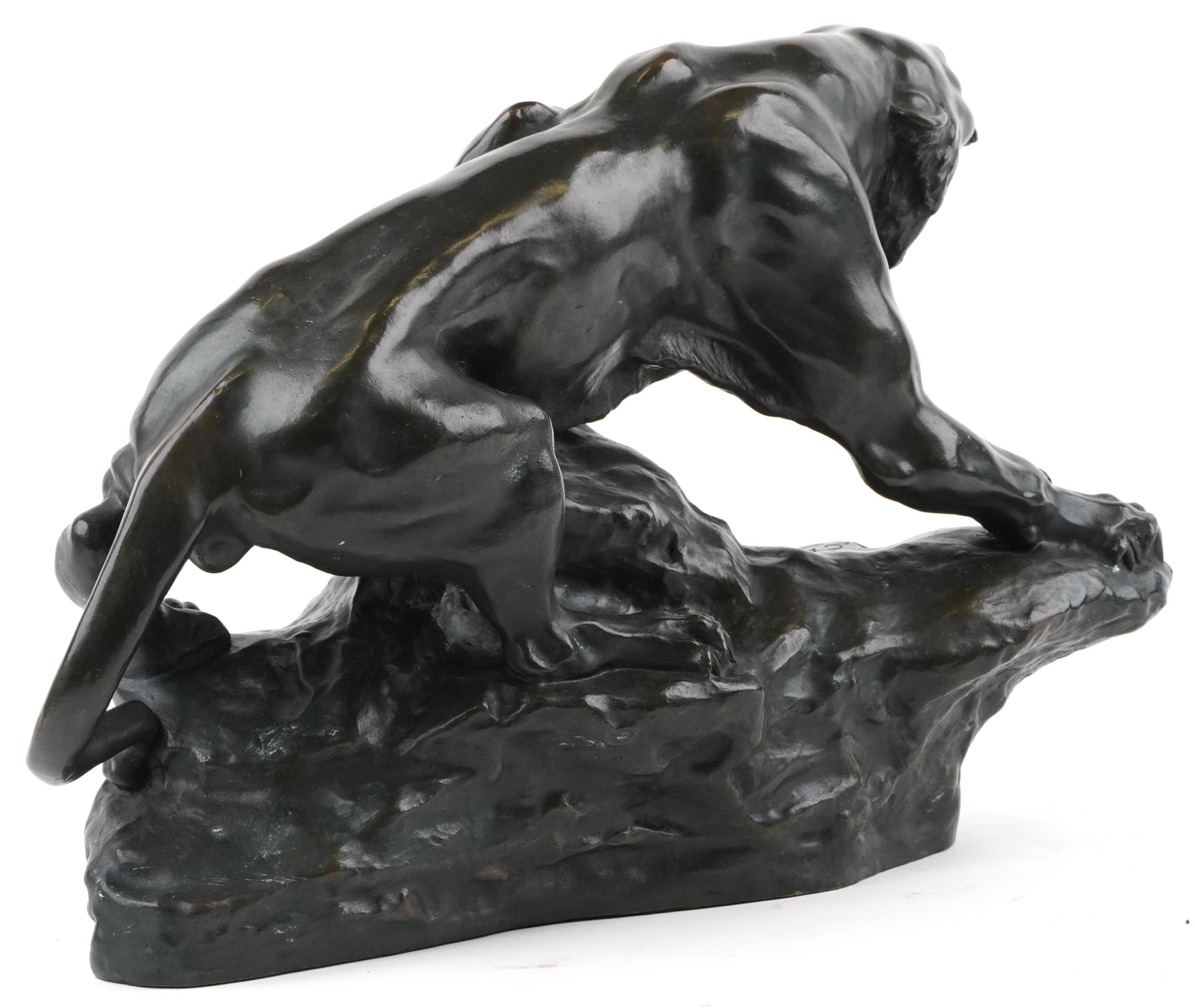 After Thomas-François Cartier, large French Art Deco style cold cast bronze sculpture of a tiger - Image 2 of 4