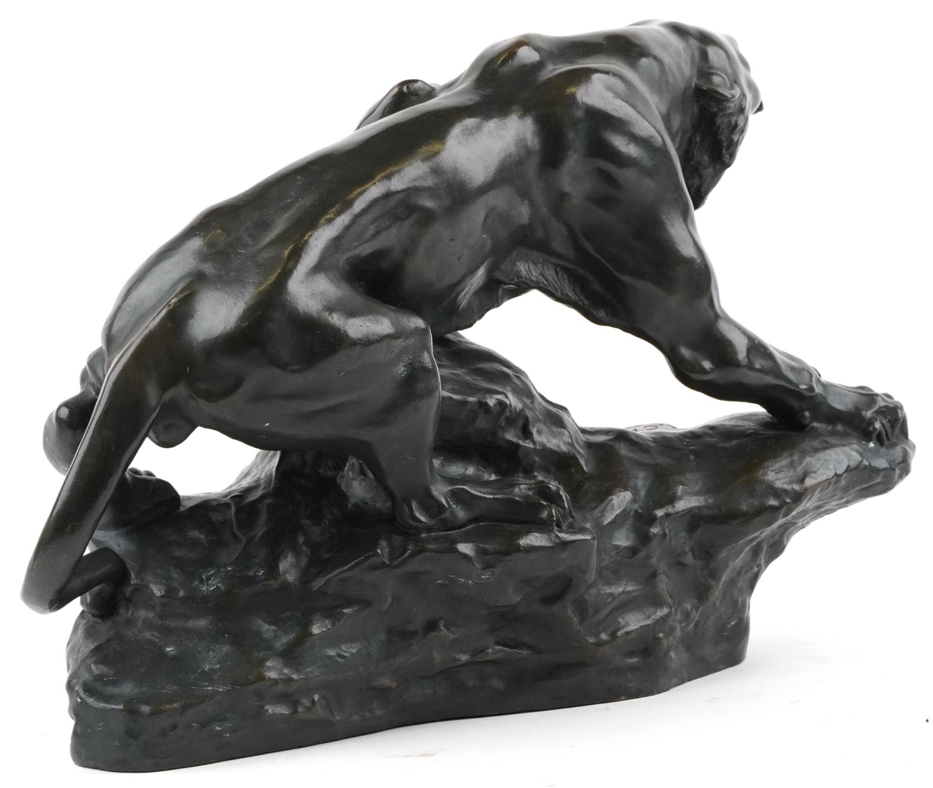 After Thomas-François Cartier, large French Art Deco style cold cast bronze sculpture of a tiger - Bild 2 aus 4