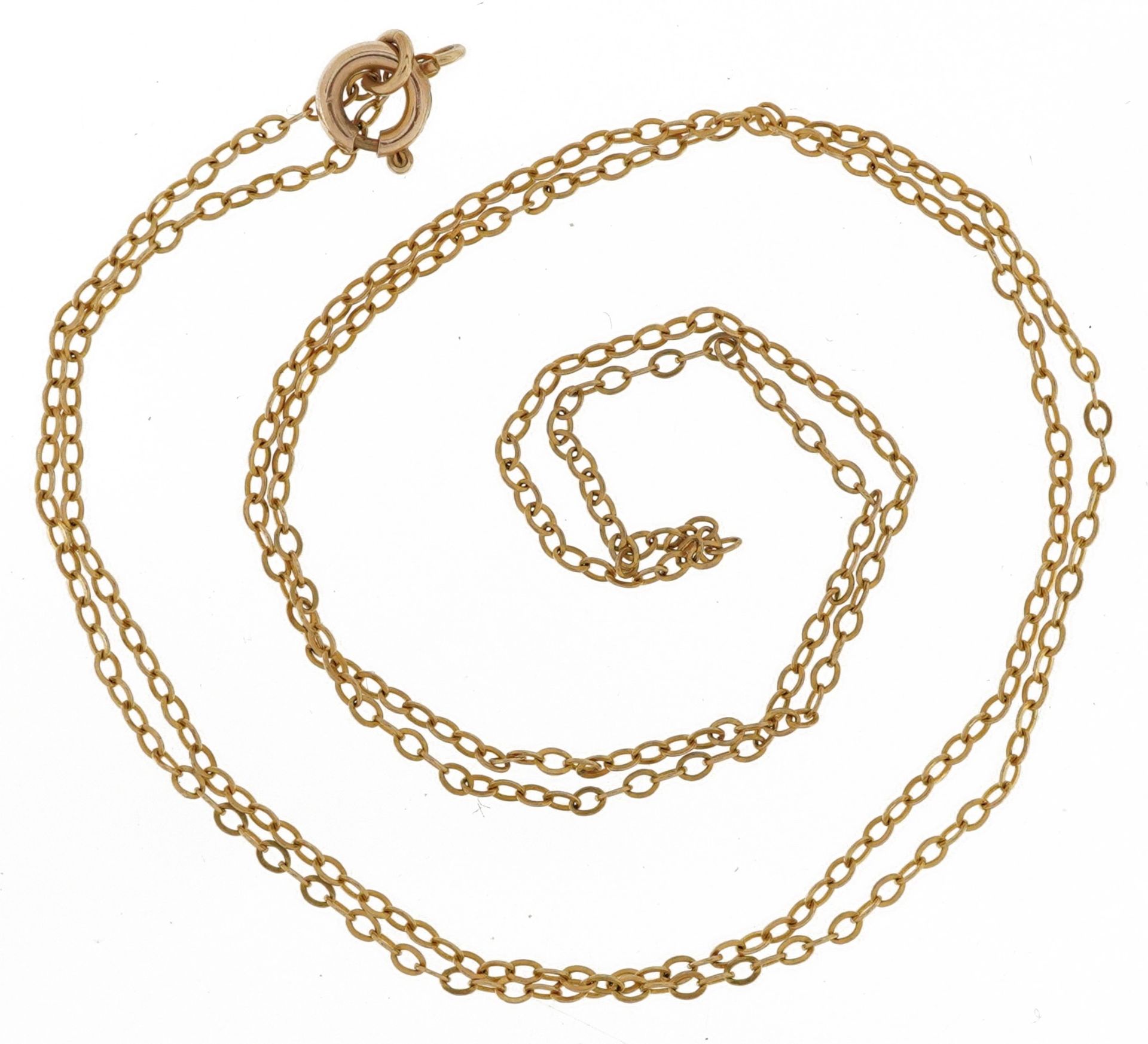 9ct gold fine chain link necklace, 46cm in length, 0.9g - Bild 2 aus 2