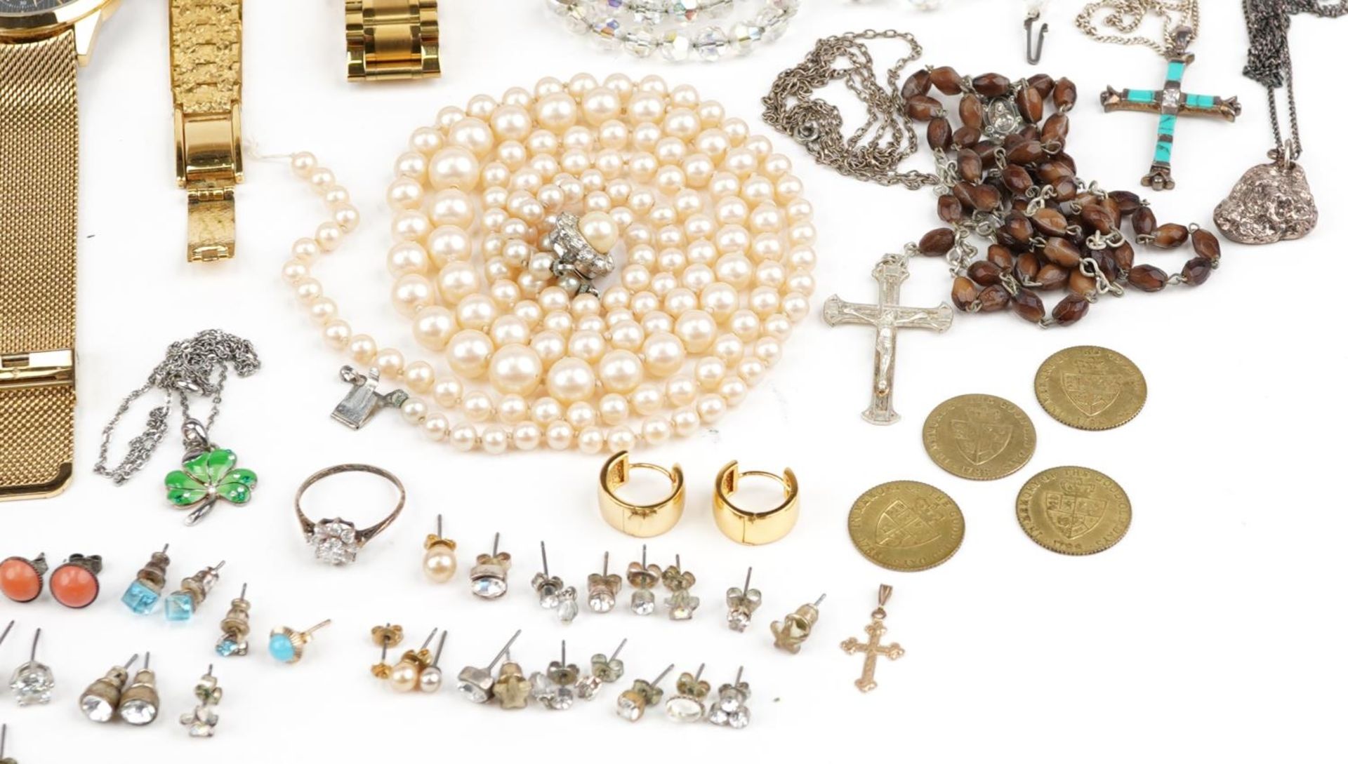Antique and later costume jewellery, wristwatches and objects, some silver, including George V - Bild 6 aus 7