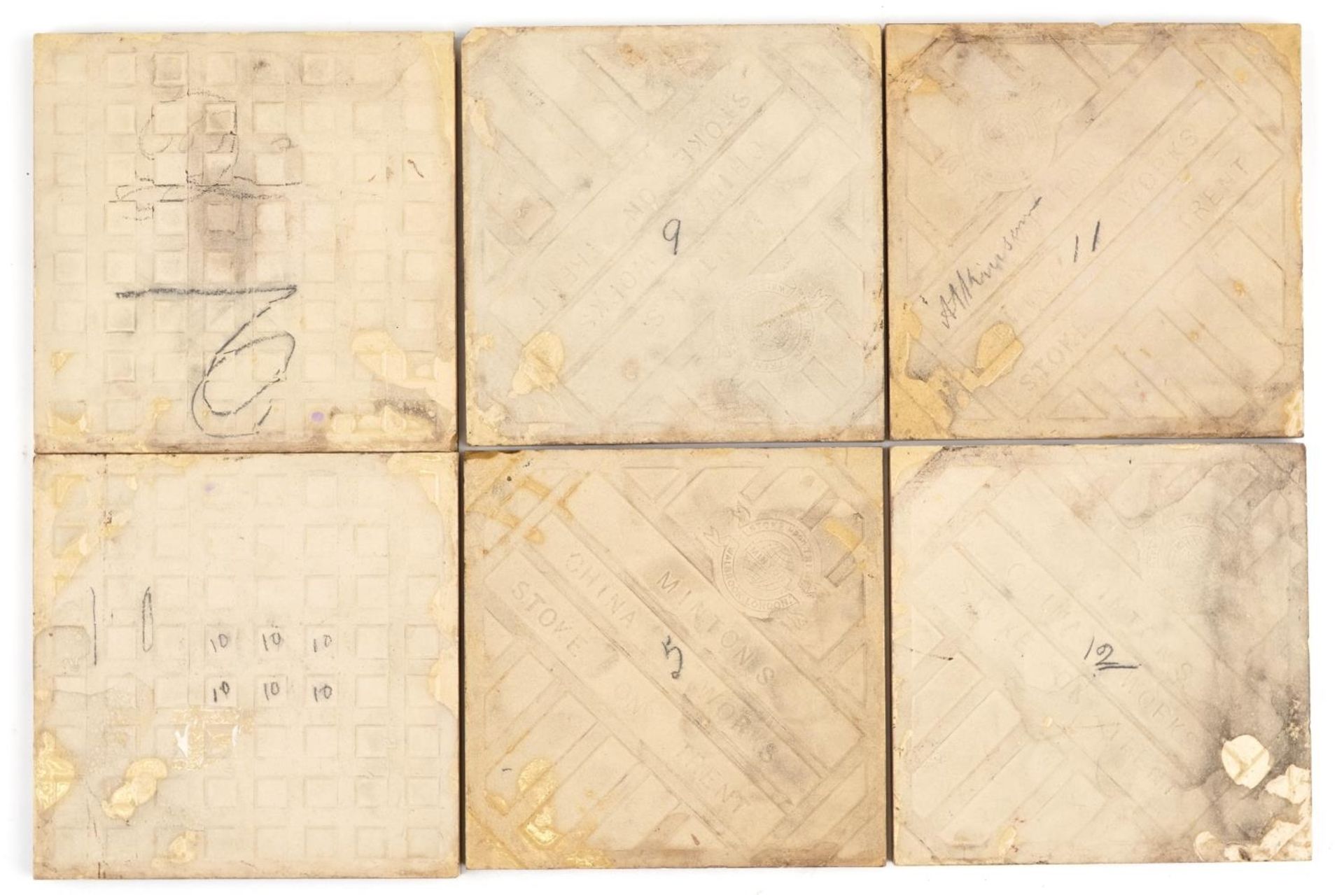 John Moyr Smith for Mintons, set of six Victorian aesthetic biblical tiles, each 15.5cm x 15.5cm - Bild 4 aus 5