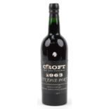 Bottle of Croft 1963 vintage port