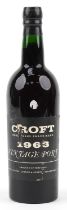 Bottle of Croft 1963 vintage port