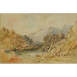 William Oliver 1844 - Spanish Pyrenees, mid 19th century watercolour, inscribed to the lower left,