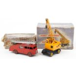 Two vintage Dinky Supertoys diecast vehicles with boxes comprising Fire Engine with extending ladder