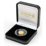 Elizabeth II Isle of Man 2008 proof pure gold Angel, Special Edition 25th anniversary housed in a