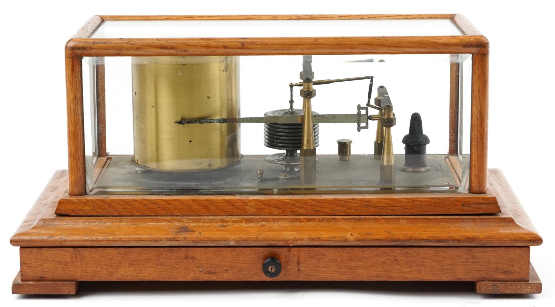 Negretti & Zambra, Victorian oak cased barograph with Regency jewelled movement and various - Image 3 of 6