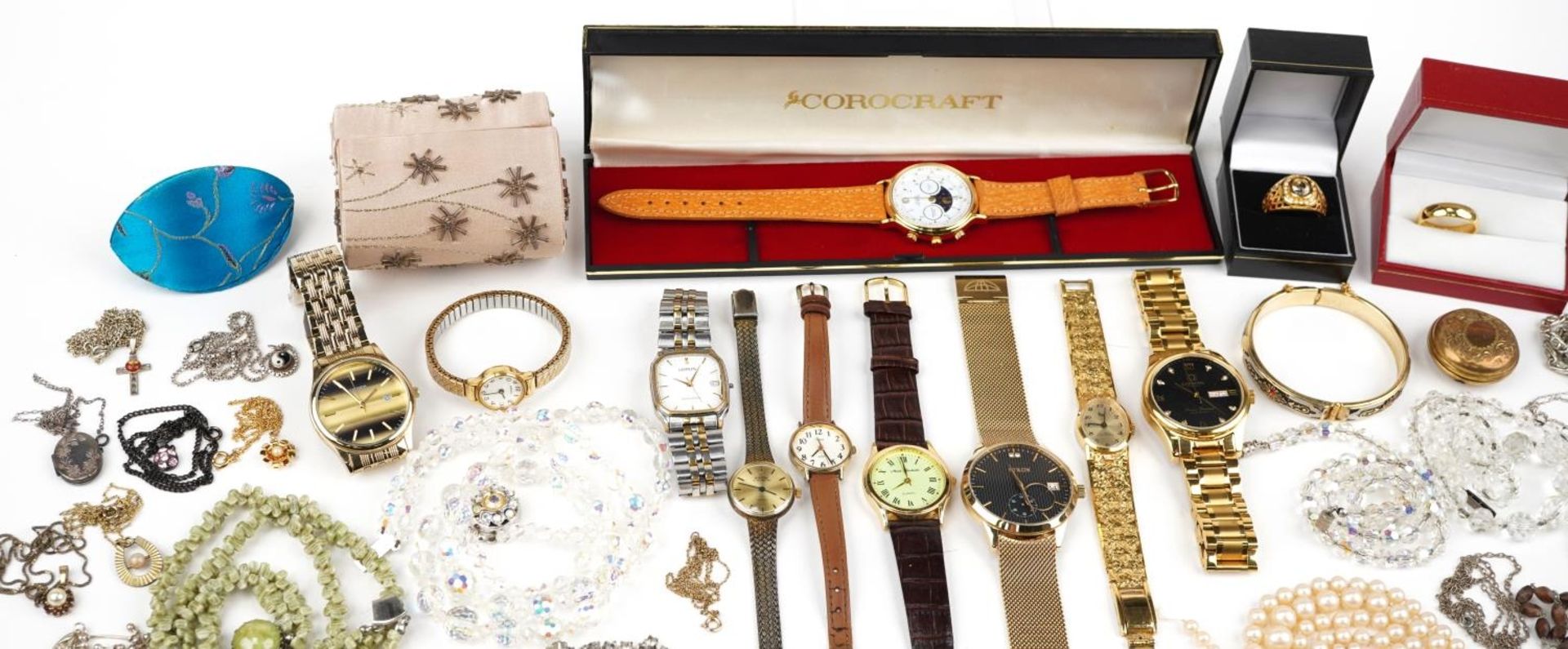 Antique and later costume jewellery, wristwatches and objects, some silver, including George V - Bild 2 aus 7
