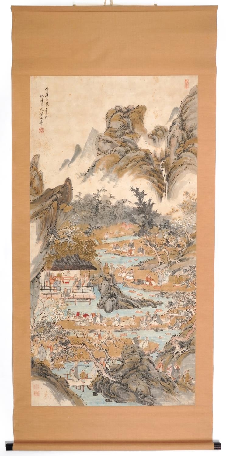 Manner of Huang Shanshou - River landscape applied in the Tang Yin style, Chinese ink and - Image 2 of 5