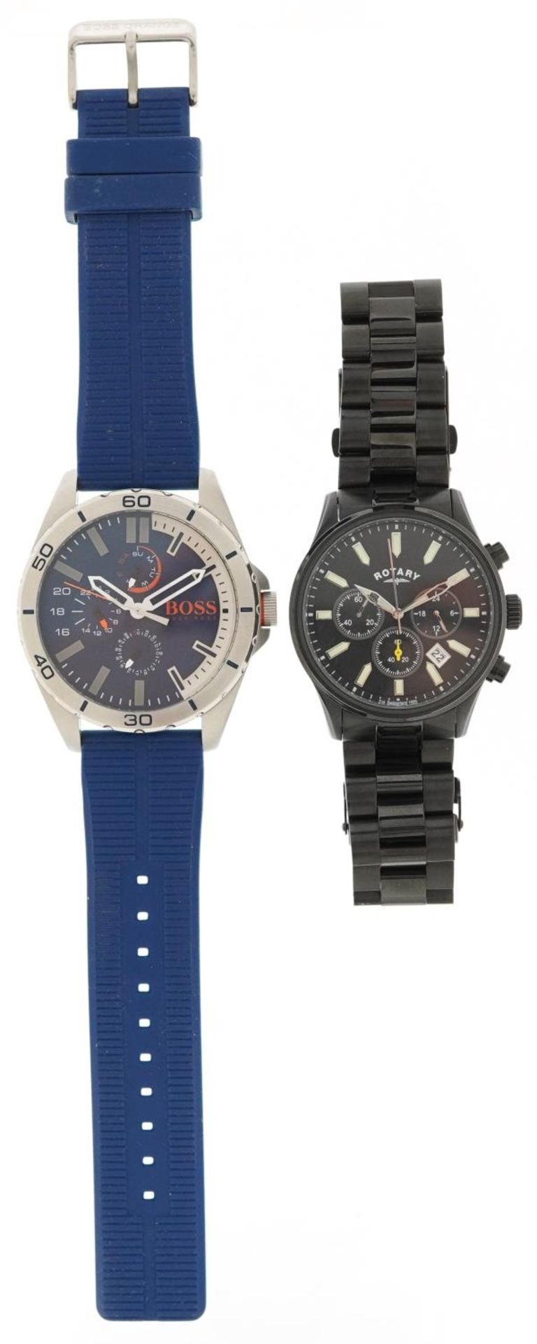 Two gentlemen's chronograph wristwatches comprising Rotary and Hugo Boss, the largest 48mm in - Bild 2 aus 4