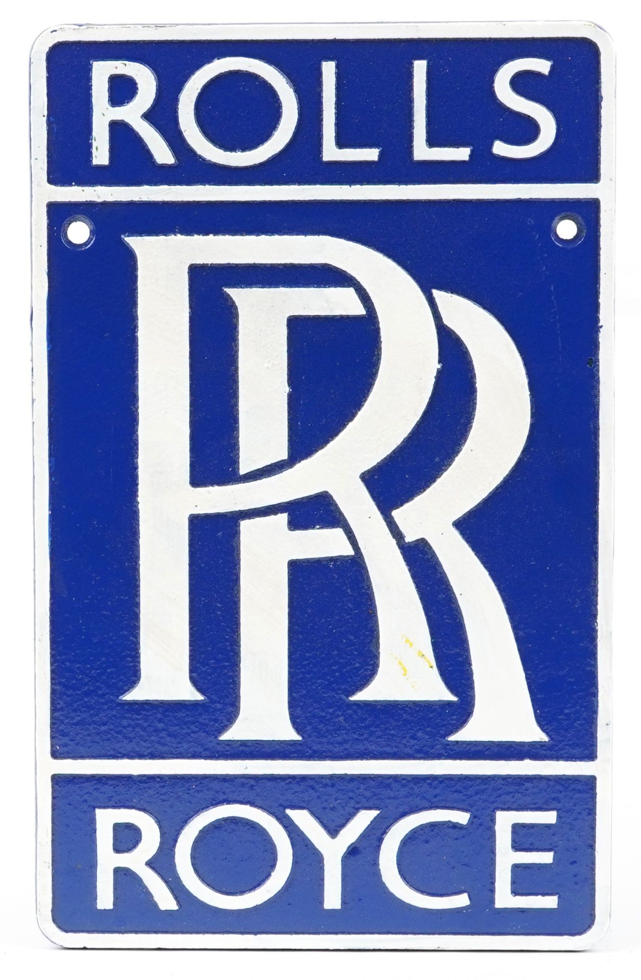 Six sporting and automobilia interest painted cast iron plaques including Rolls Royce and Shell - Image 10 of 13