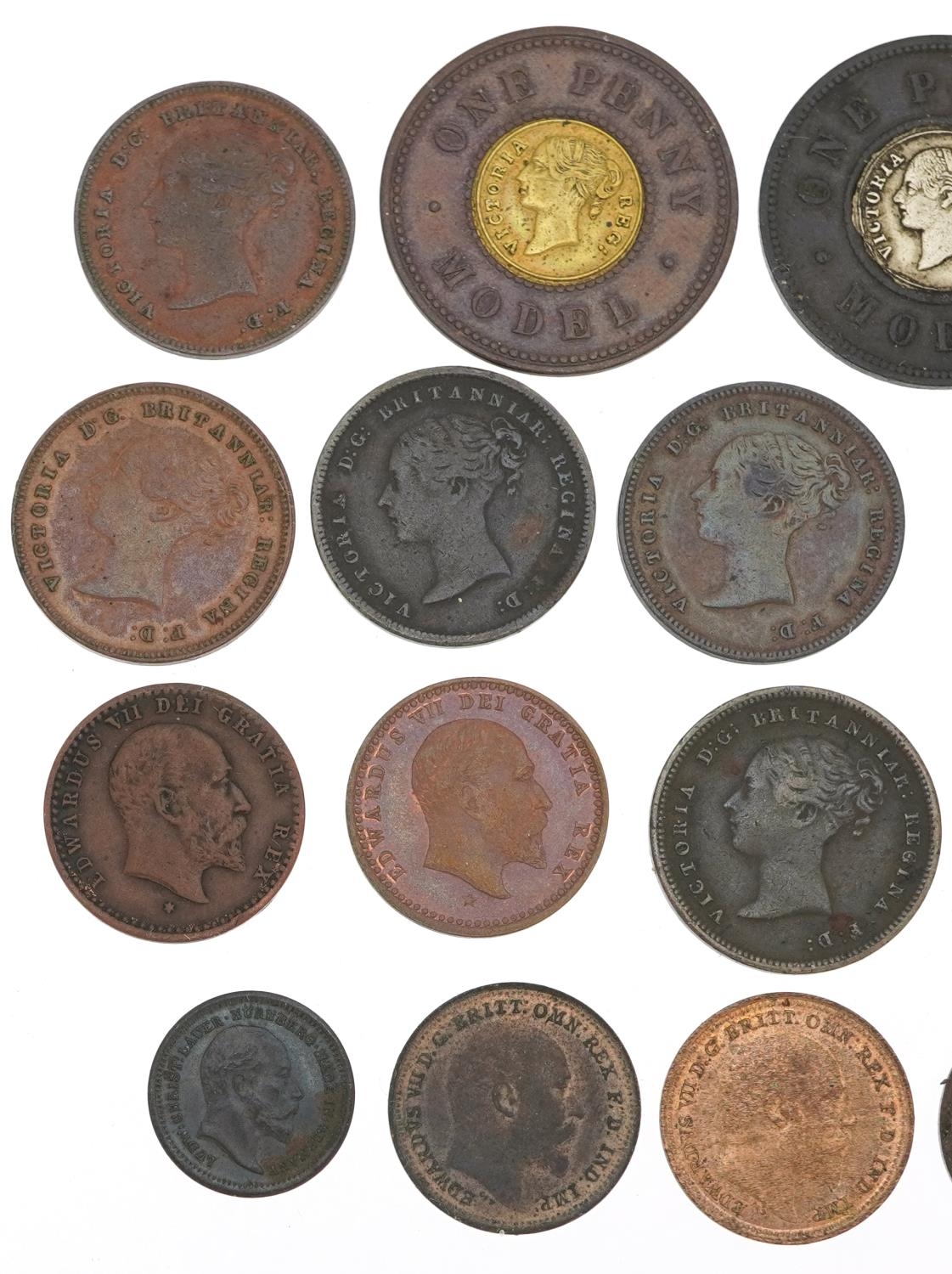 Victorian and later coinage including Coronation model farthings, one penny models and one third - Image 5 of 6