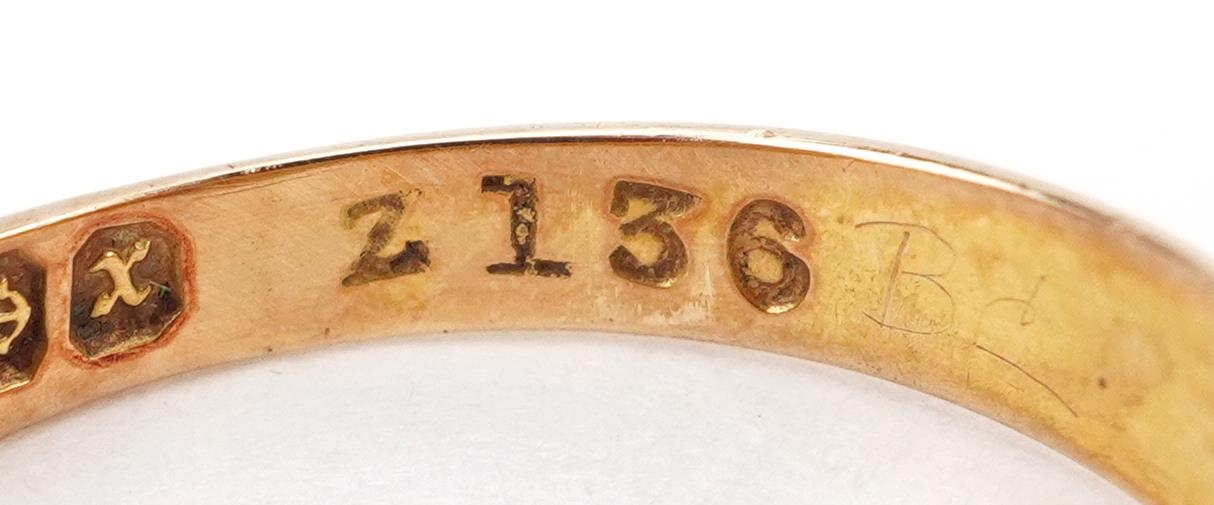 Victorian 18ct gold diamond five stone ring, Birmingham 1897, size M, 2.2g - Image 5 of 5