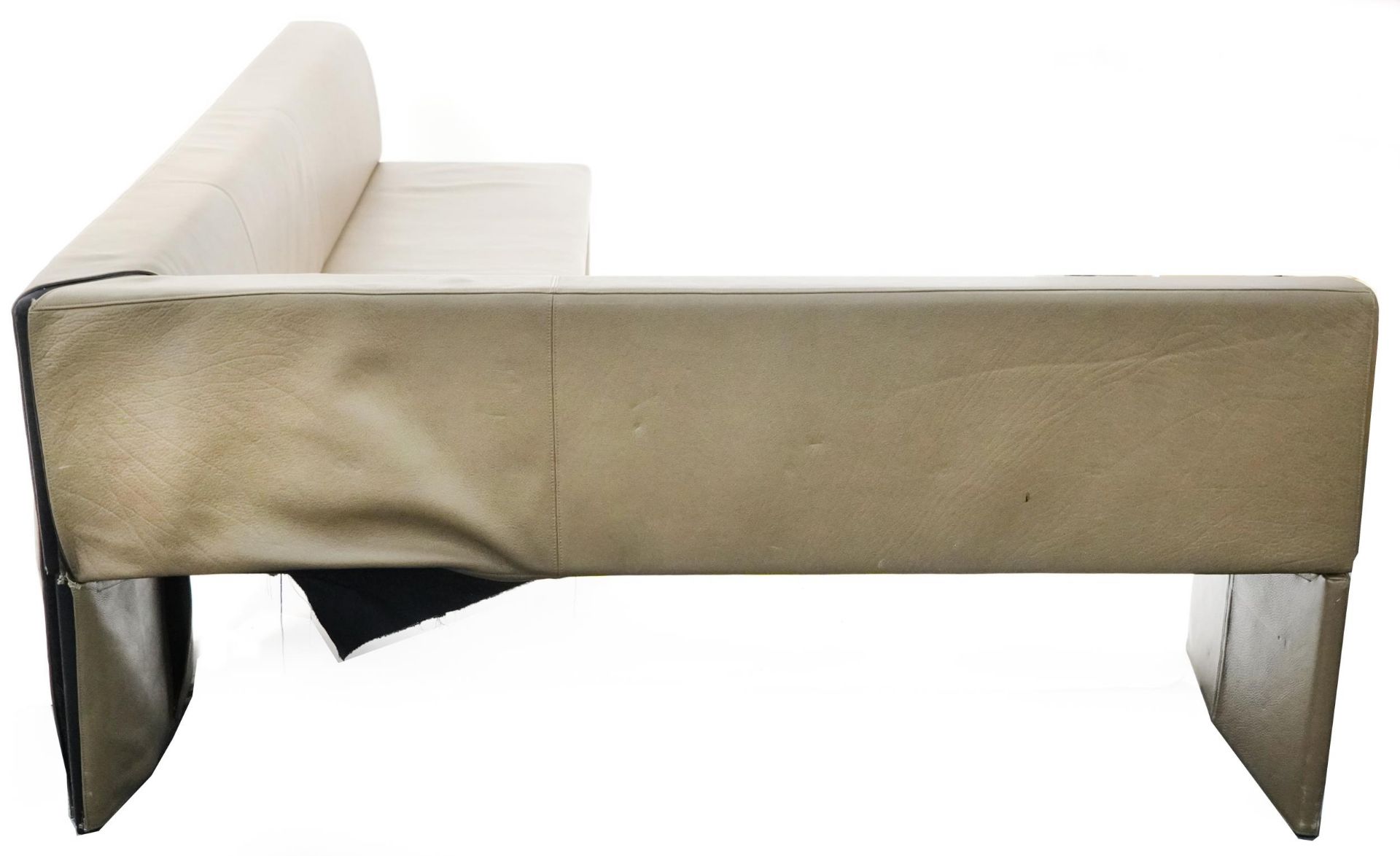 Contemporary Walter Knoll 290 corner seat bench settee with caffe latte leather upholstery, 77cm H x - Image 6 of 7