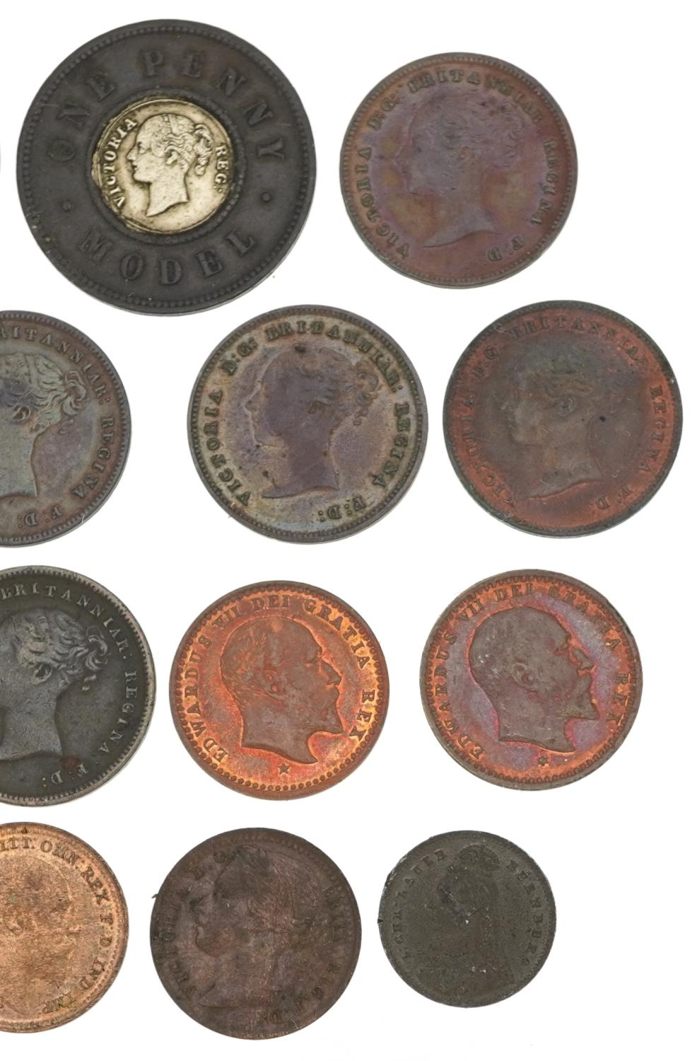 Victorian and later coinage including Coronation model farthings, one penny models and one third - Image 6 of 6