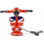 Novelty Vespa scooter design table lamp, 33cm high