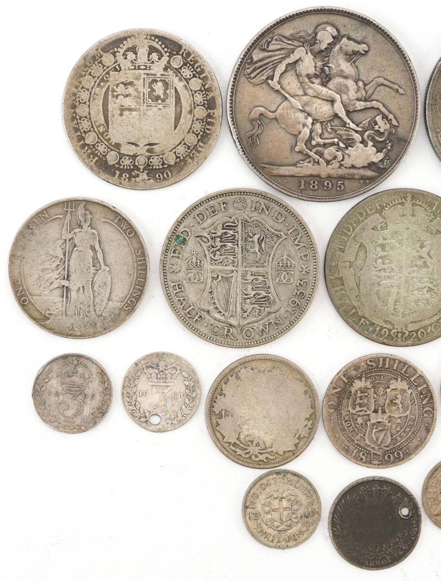 19th century and later British and Australian coinage including 1895 and 1890 double florin, 149g - Bild 2 aus 6