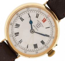 F Bachschmid, German 18K gold F Bachschmid Extra gentlemen's manual wind wristwatch having enamelled