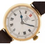 F Bachschmid, German 18K gold F Bachschmid Extra gentlemen's manual wind wristwatch having enamelled