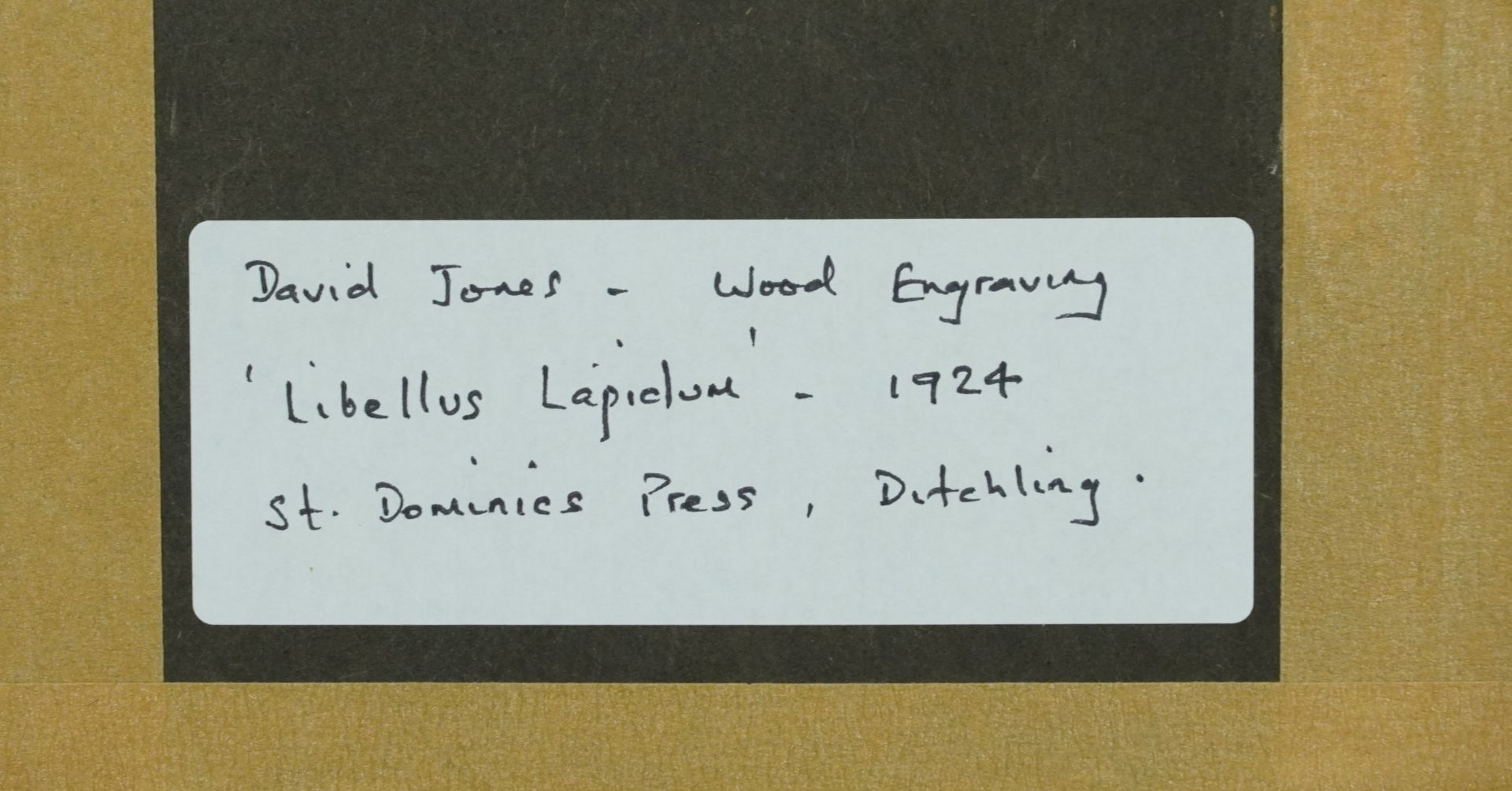 David Jones - Libellous Lapidum, two wood engravings, each inscribed St Dominic's Press Ditchling - Bild 9 aus 9