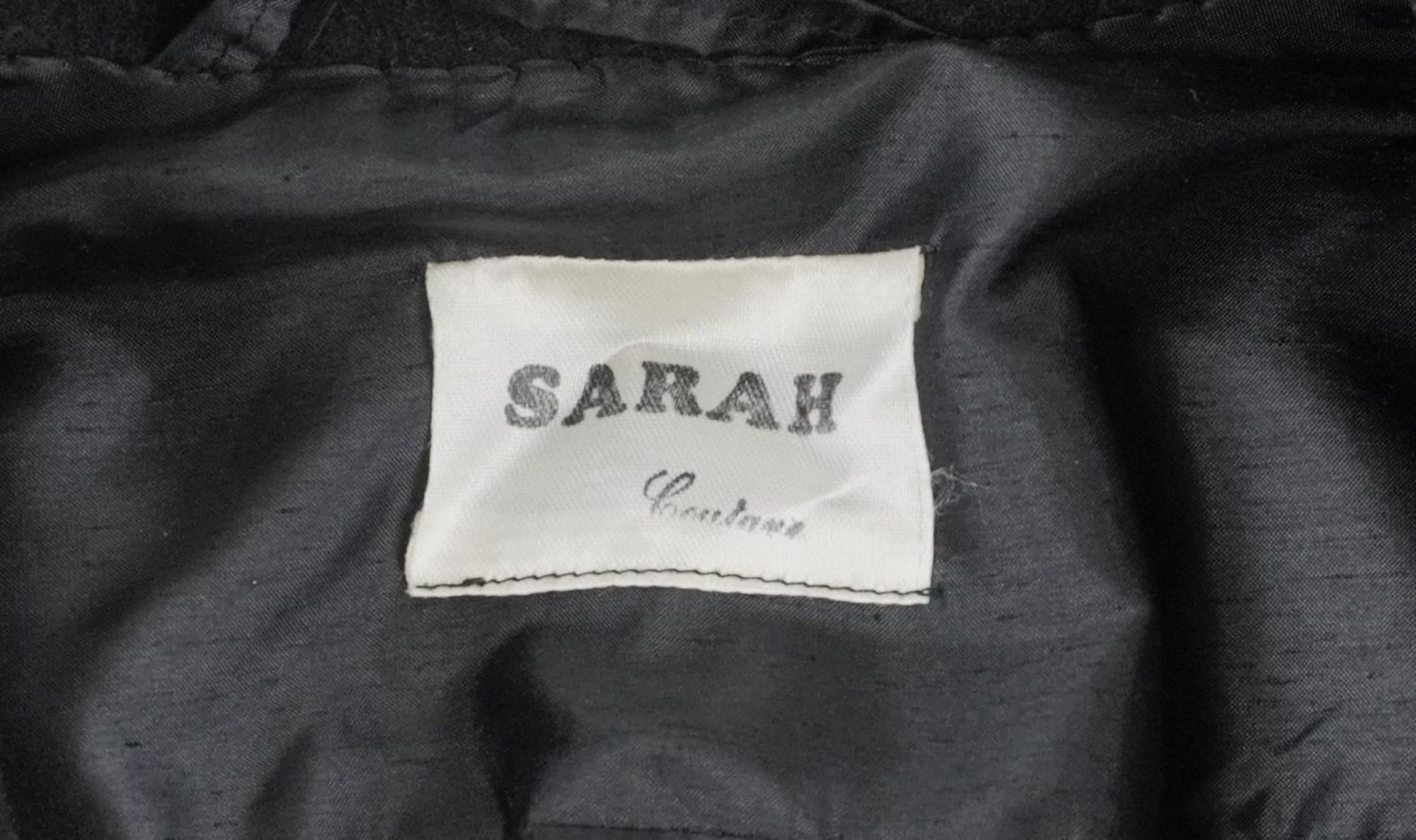 Sarah Couture black wool jacket, size 14 - Image 2 of 3