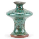 Chinese porcelain vase having a Jun type spotted turquoise glaze, 10cm high