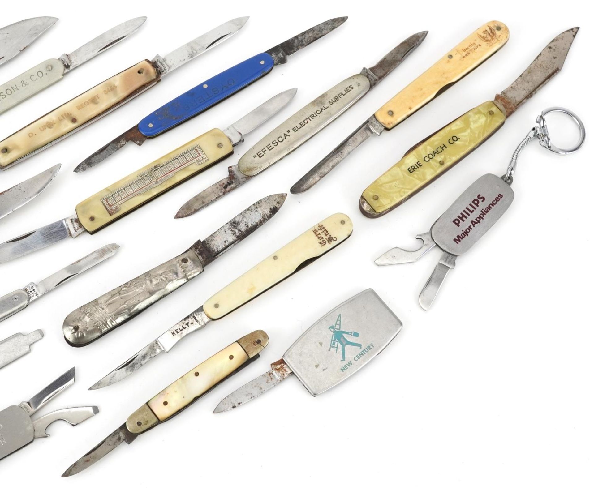 Collection of vintage advertising penknives and pocket tools, including Hoover Ltd, Sandvik, Harp - Bild 3 aus 6