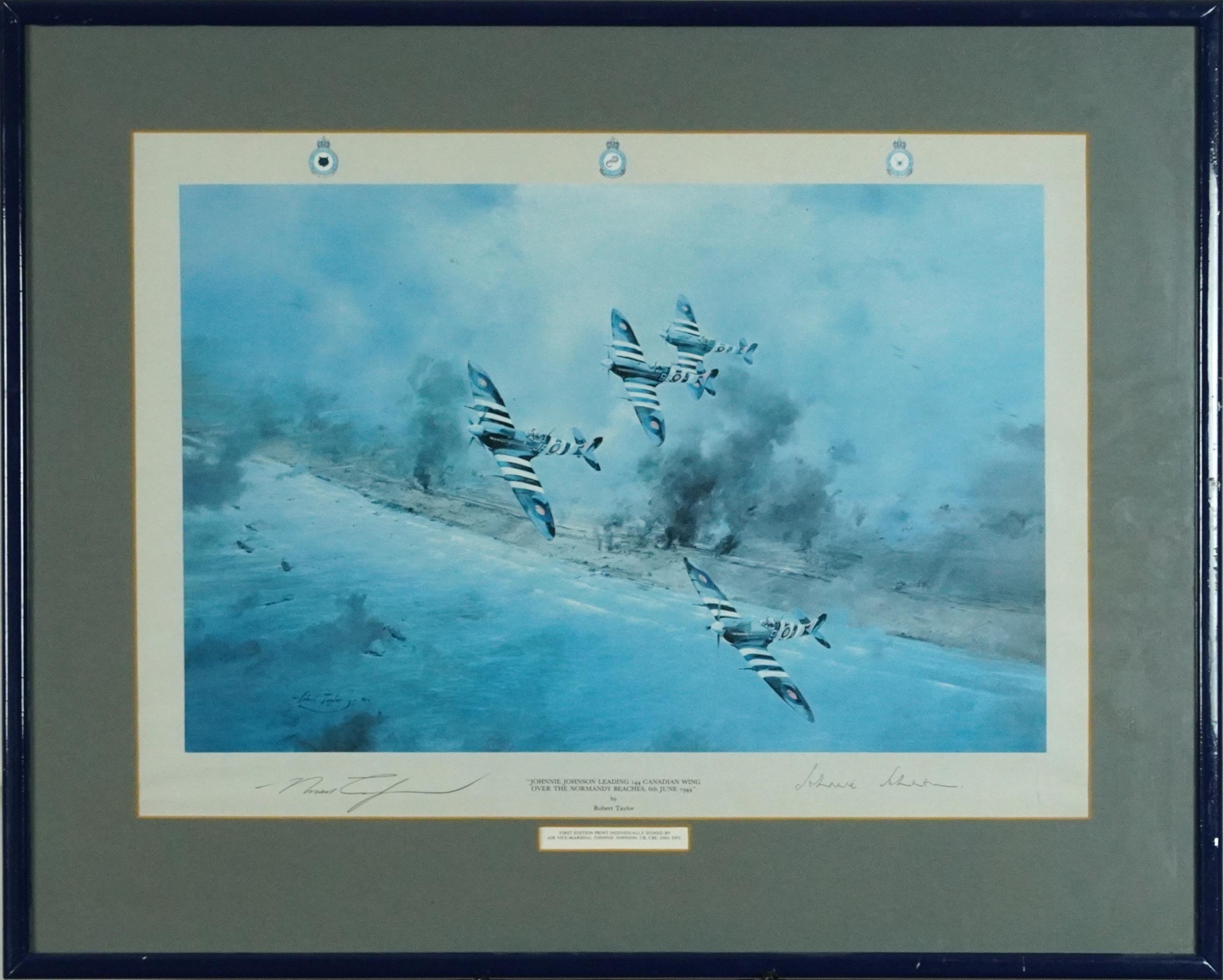 Robert Taylor - Johnny Johnson leading 144 Canadian Wing over the Normandy Beaches, military - Image 2 of 5