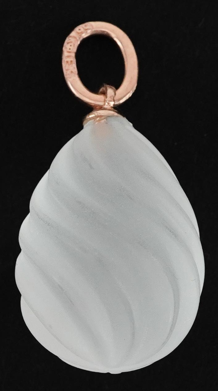 14ct gold rock crystal egg pendant, impressed Russian marks to the suspension loop, 2.7cm high, 5.7g - Image 2 of 3