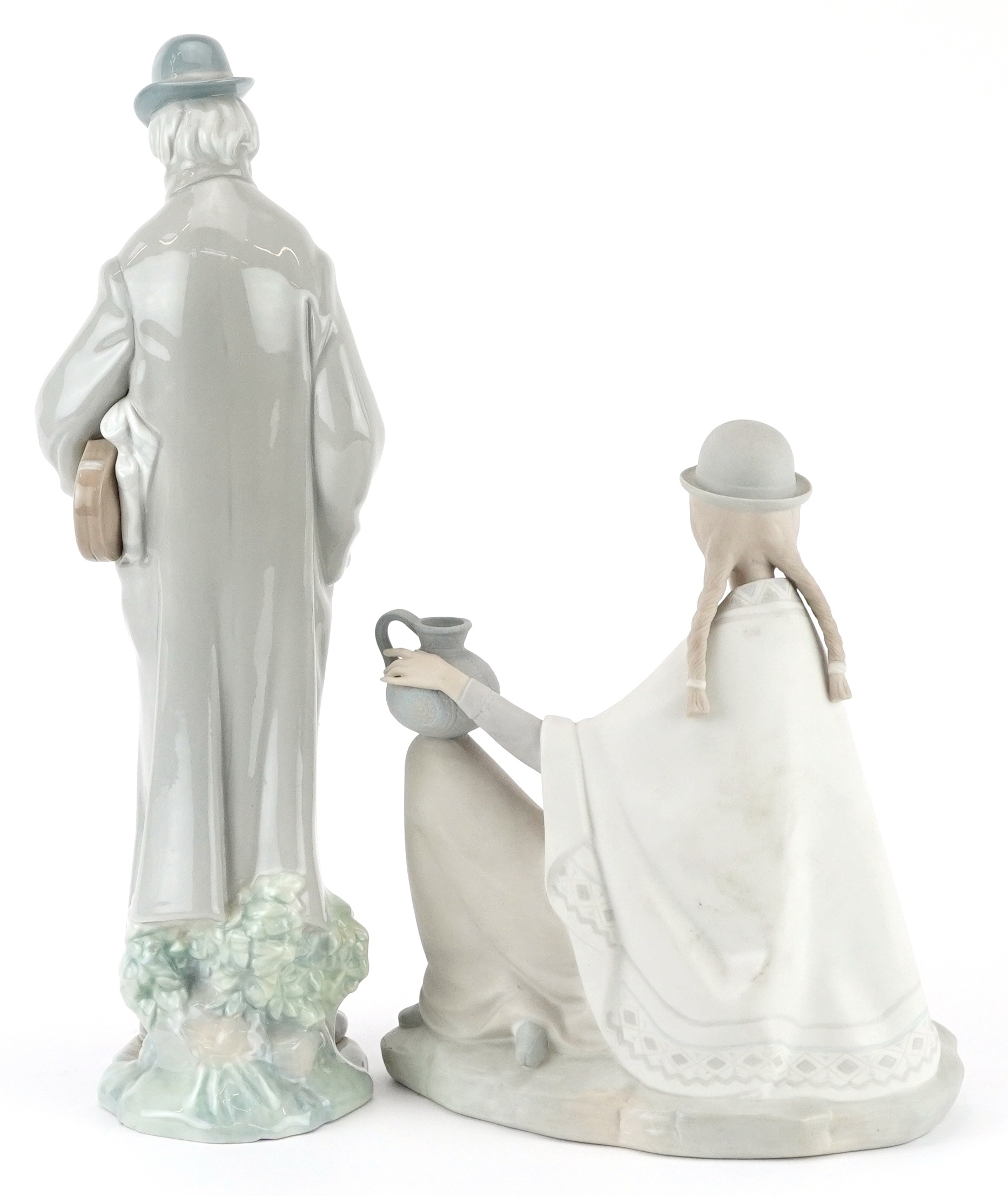Two Lladro figures and groups comprising Peruvian Girl with Baby having a matte glaze and Old Man - Image 2 of 3