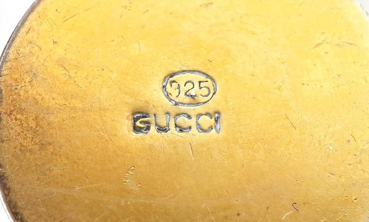 Gucci, set of six Italian silver and silver gilt menu/name place card holders in the form of game - Image 6 of 6