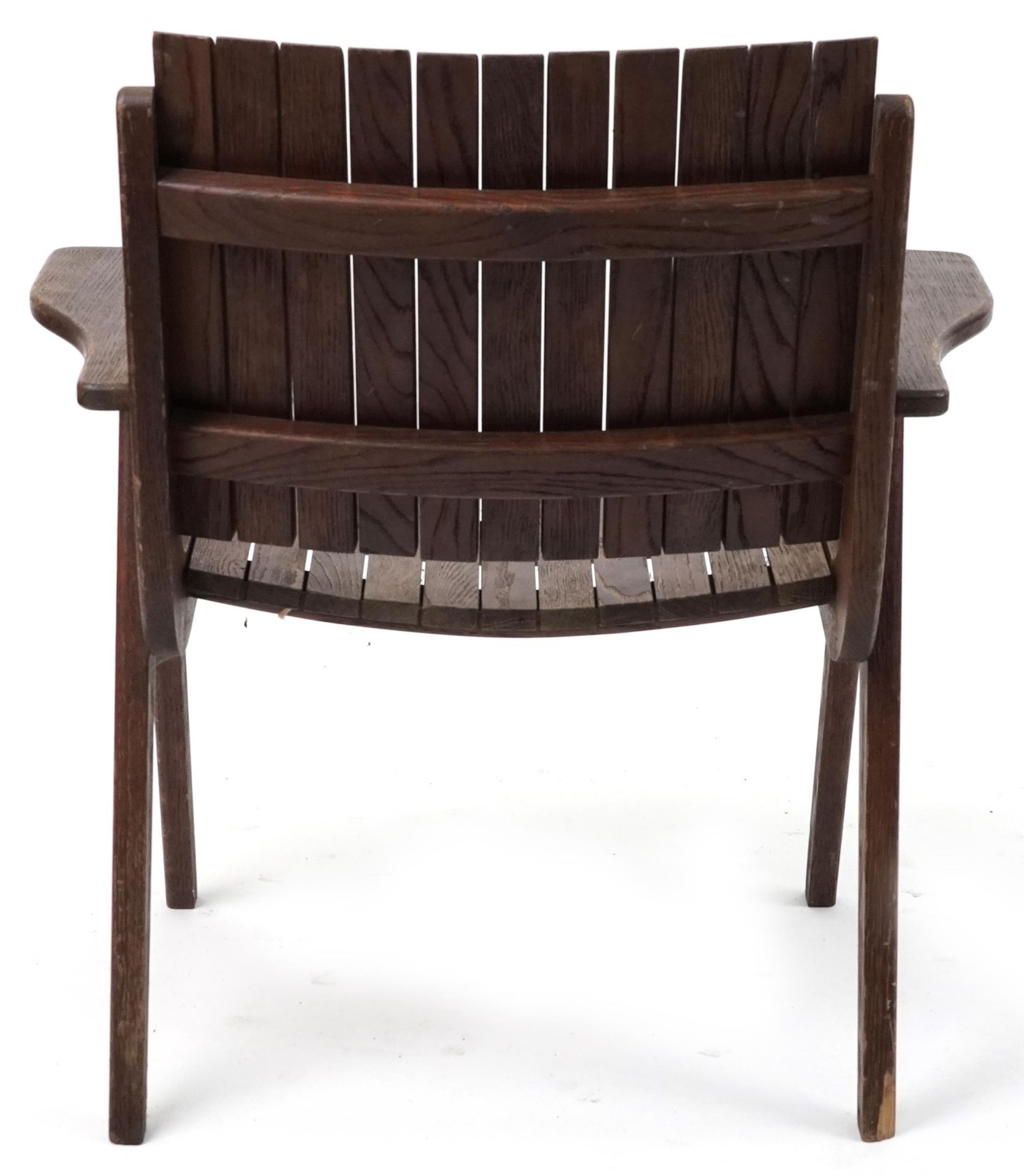 Autoban, stained teak slice chair, 81cm high - Image 4 of 4