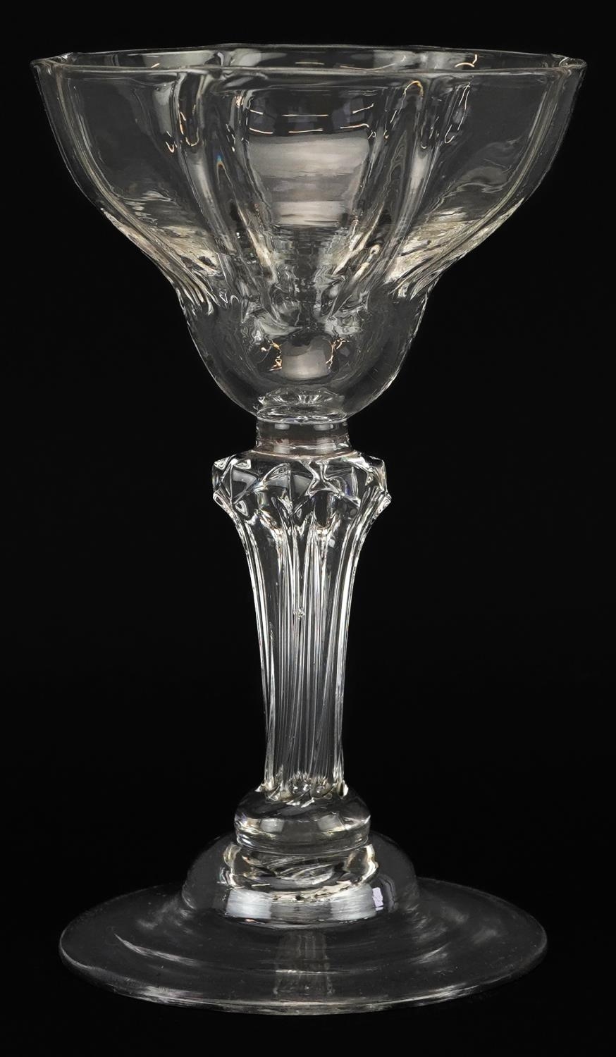 18th century pedestal sweetmeat glass, 18cm high