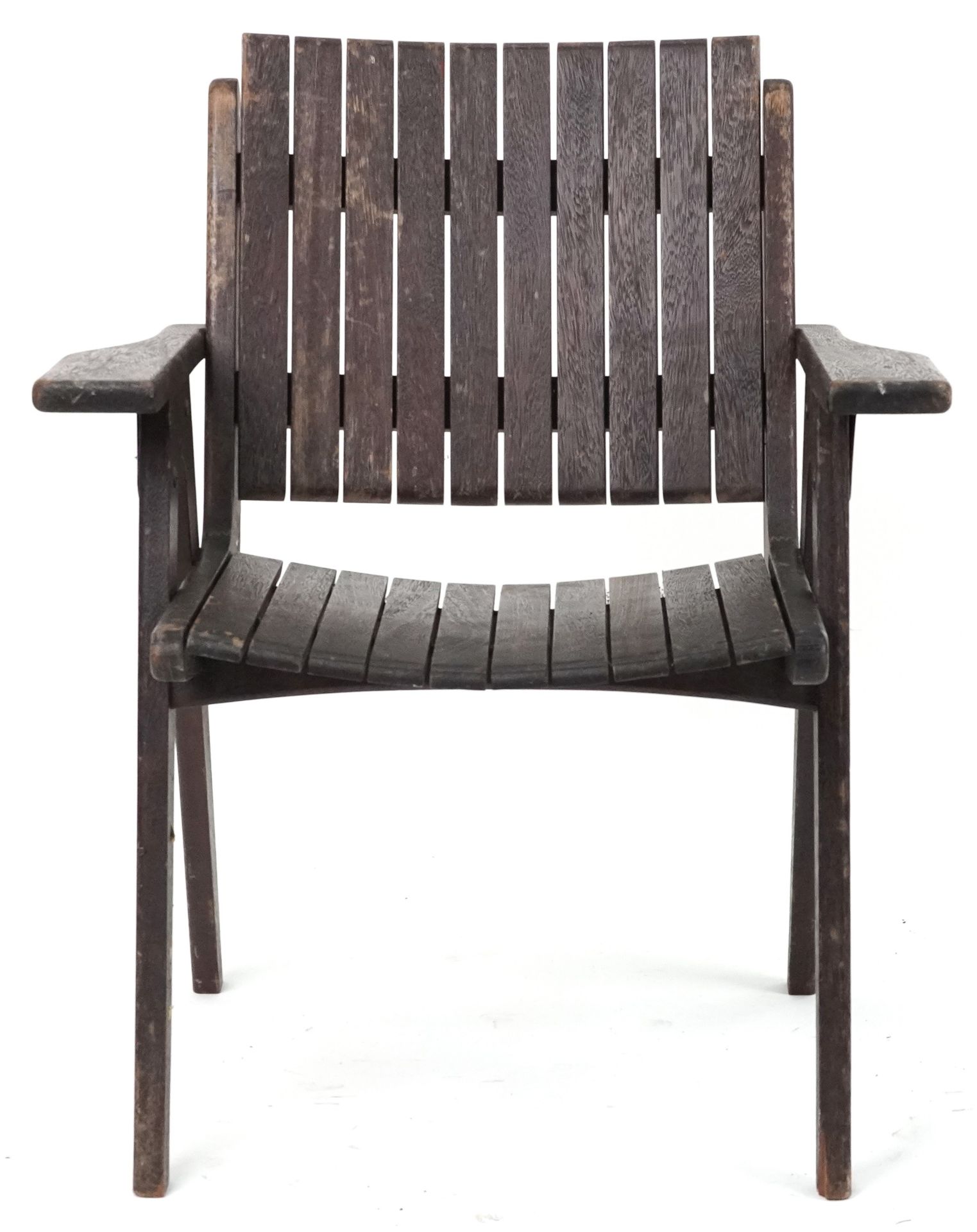 Autoban, stained teak slice chair, 81cm high - Bild 2 aus 5