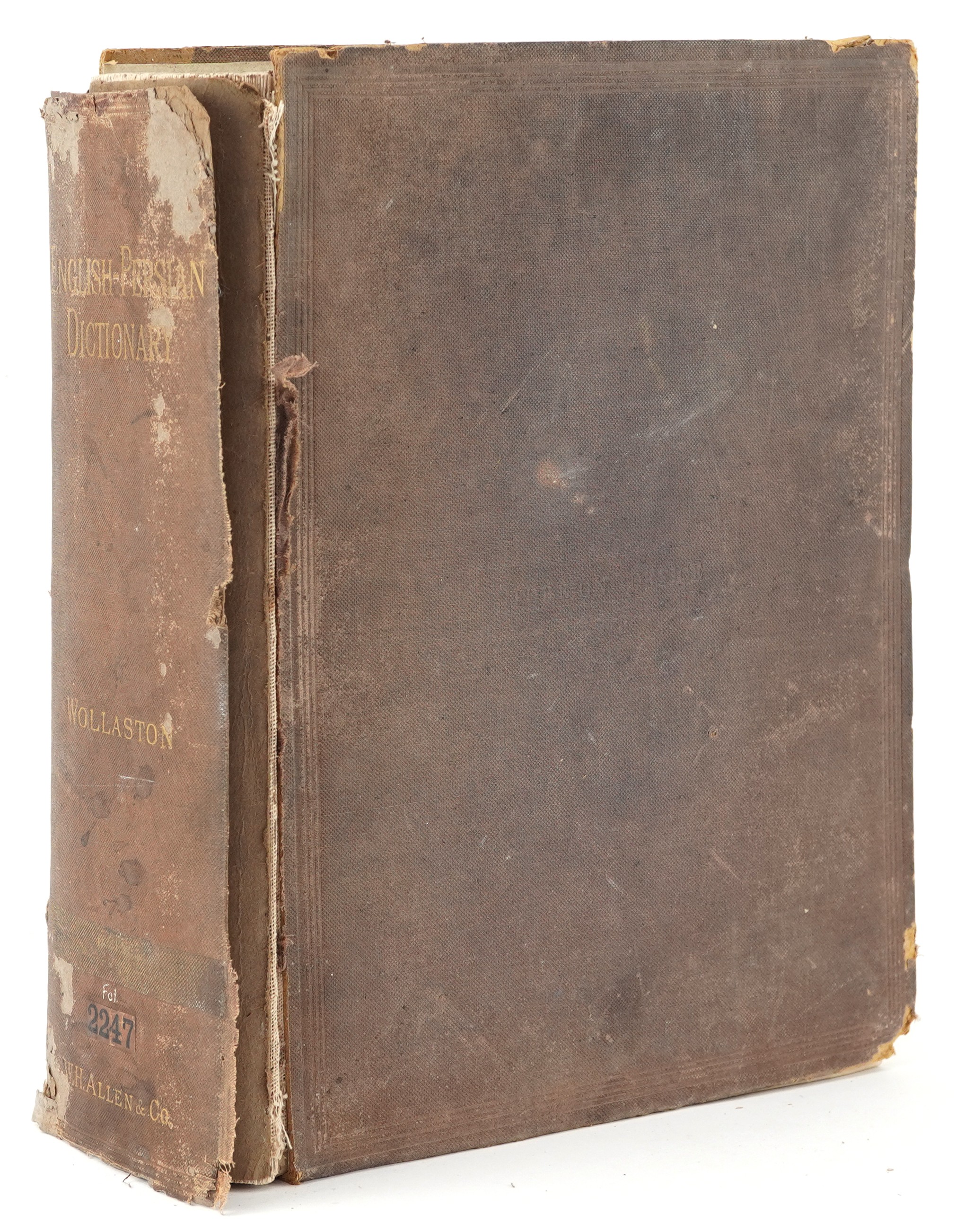 English-Persian Dictionary, 19th century hardback book by Arthur N Woolaston, published London W H