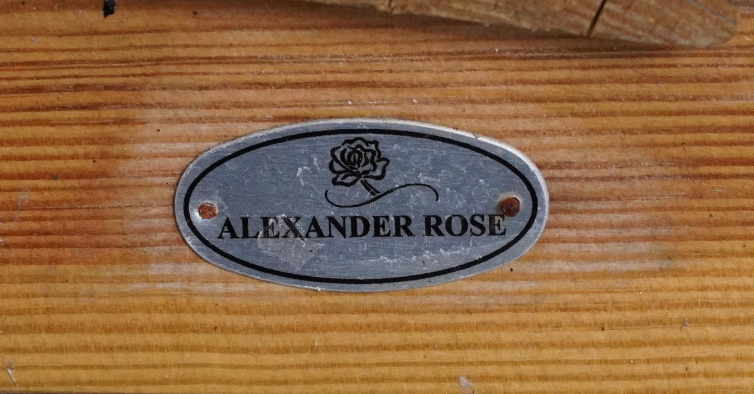 Alexander Rose Pine slatted garden bench, 92.5cm H x 102.5/ 182.5cm W x 59cm D - Image 5 of 5