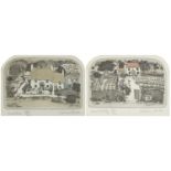 Graham Clarke - Washday and Fruit & Veg, pair of pencil signed etchings in colour, each limited