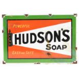 Hudson's Soap enamel advertising sign, 30cm x 20.5cm