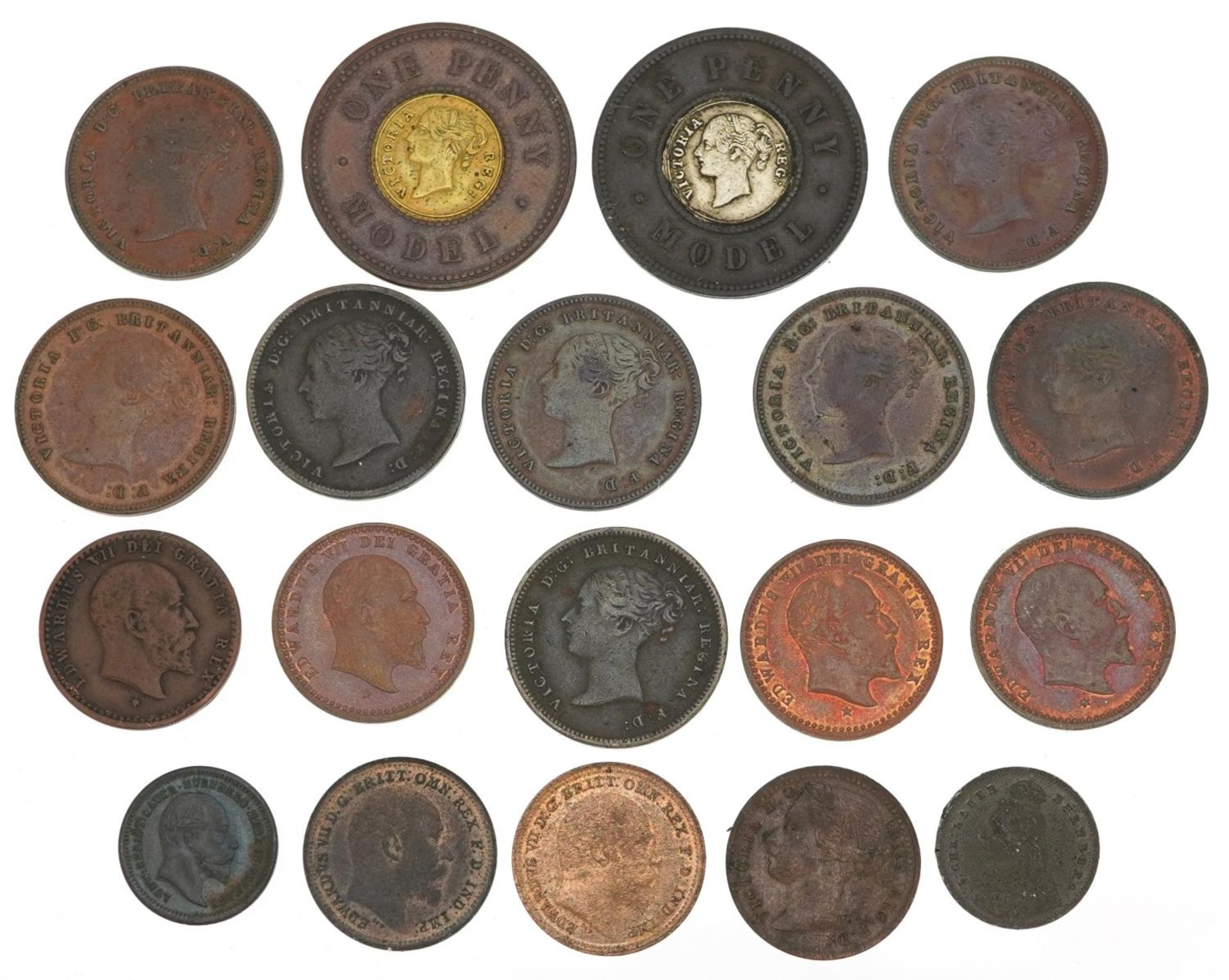 Victorian and later coinage including Coronation model farthings, one penny models and one third - Image 4 of 6