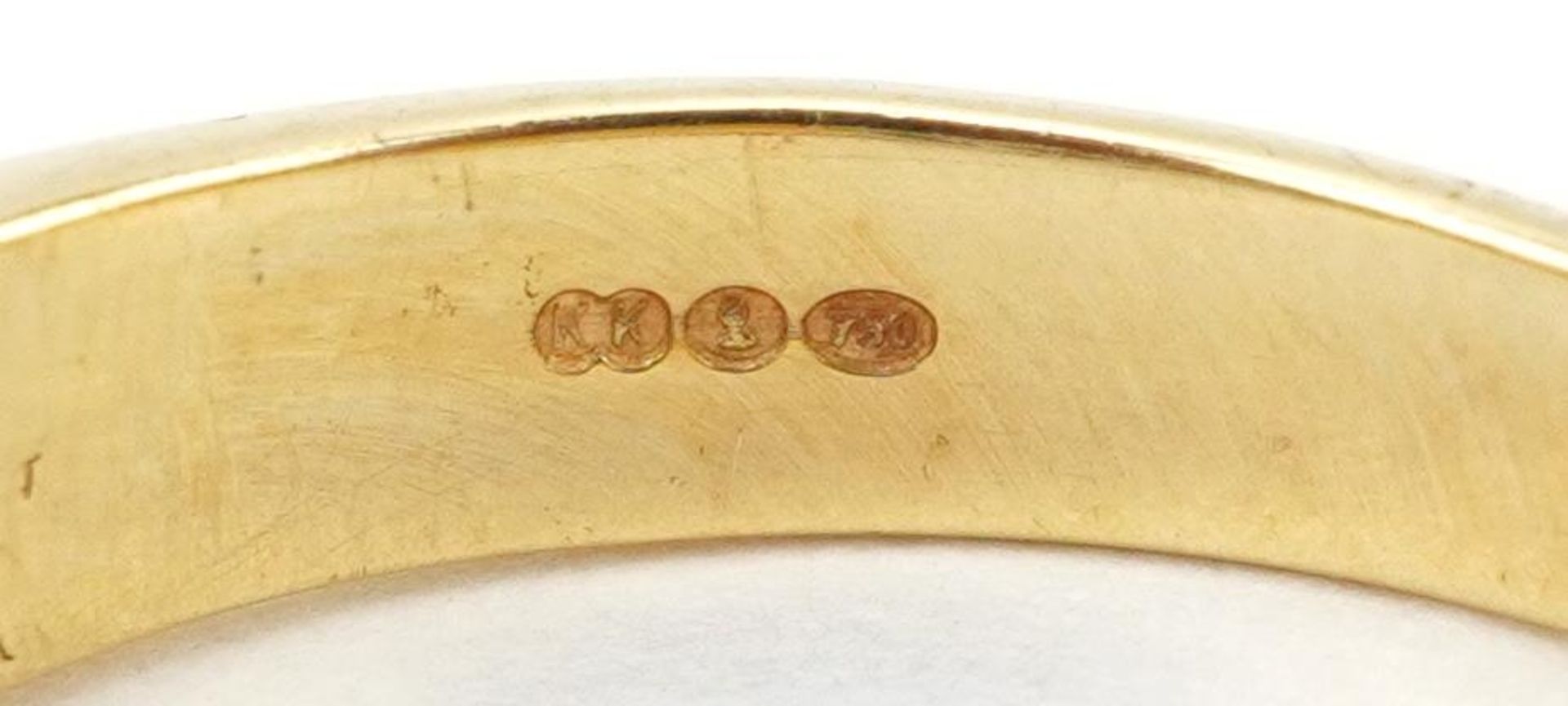 18ct gold diamond five stone ring, total diamond weight approximately 0.31 carat, size M, 4.8g - Bild 5 aus 5