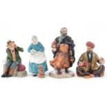 Four Royal Doulton figures and figurines comprising Good King Wenceslas, Omar Khayyam, Owd Willum