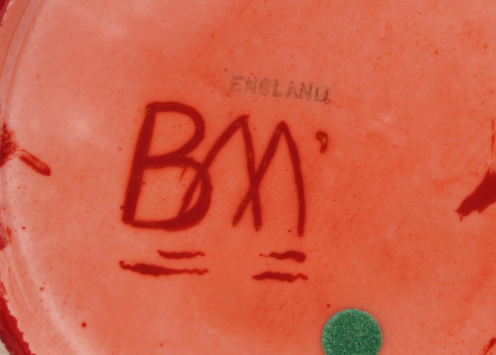 Large Bernard Moore red flambe vase, inscribed BM England to the base, 26.5cm high - Bild 5 aus 5