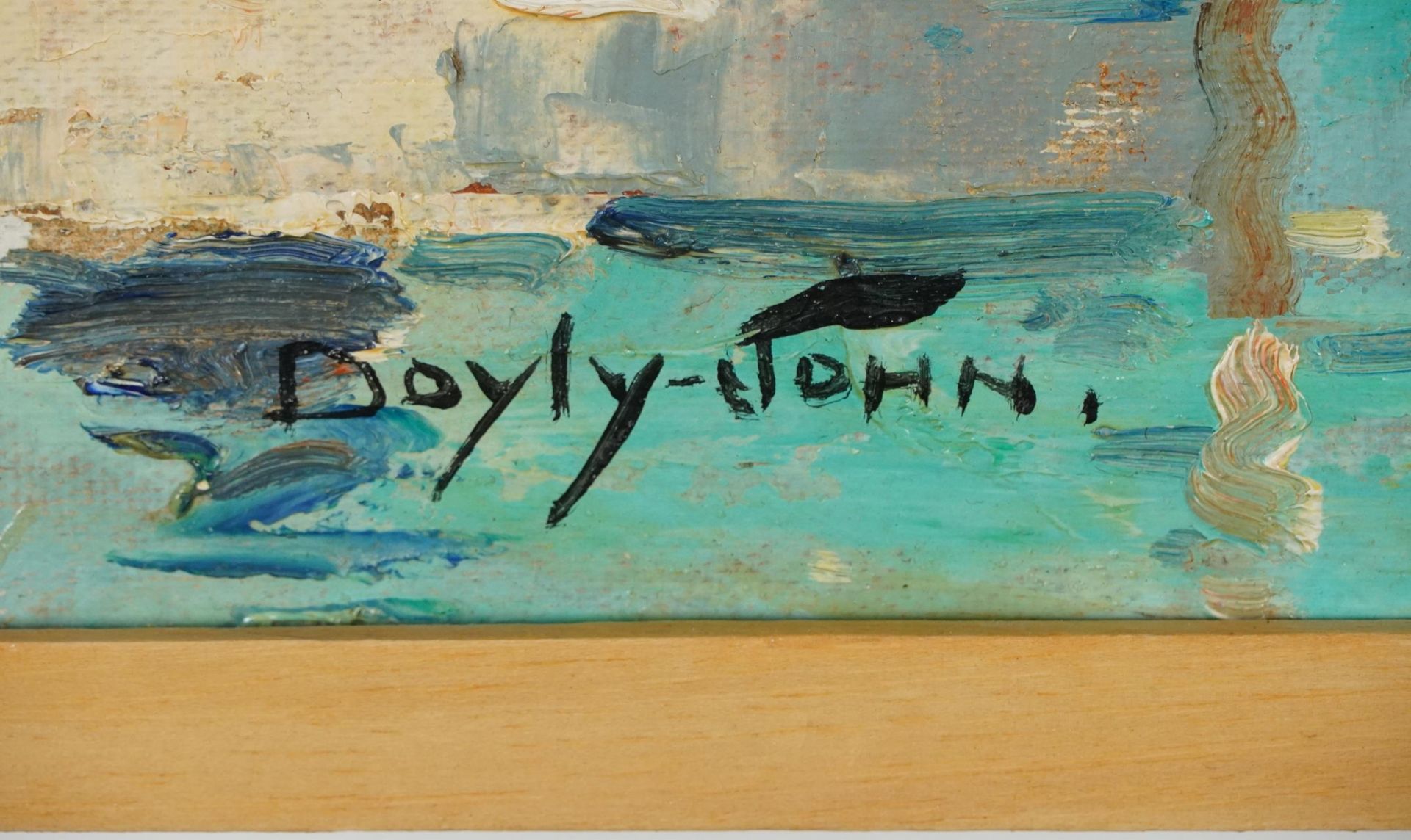 After Cecil Rochfort D'Oyly John - Continental harbour, Impressionist oil, framed, 72.5cm x 43cm - Image 3 of 4