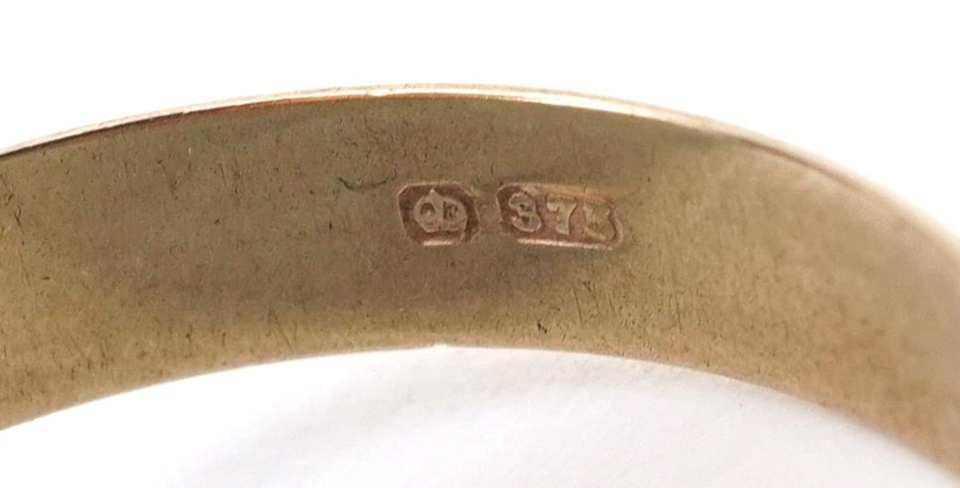 9ct three tone gold Russian wedding ring, size O/P, 6.8g - Bild 6 aus 6