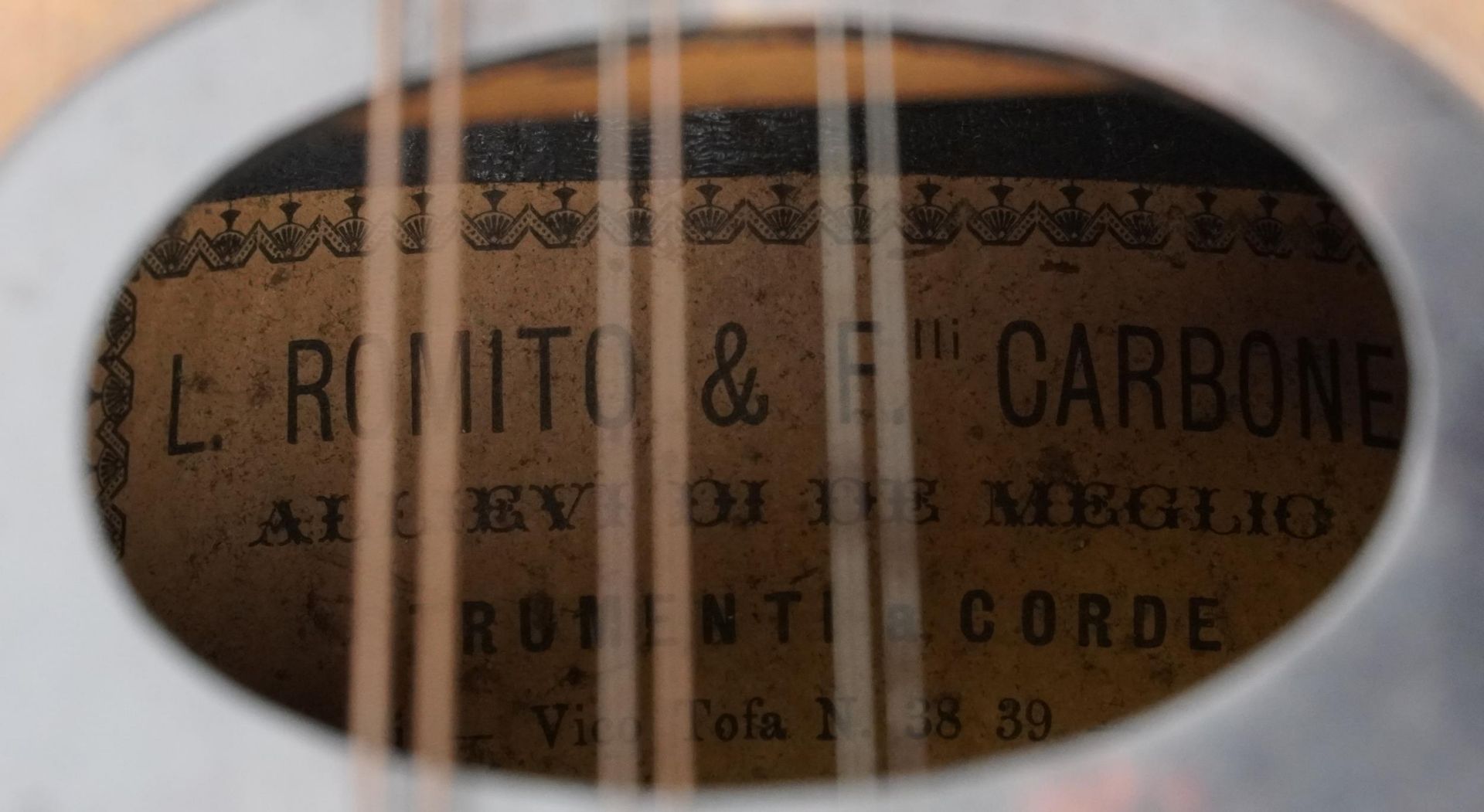 19th century Italian melon shaped rosewood mandolin bearing an L Romito & F Carbone paper label, - Image 3 of 3